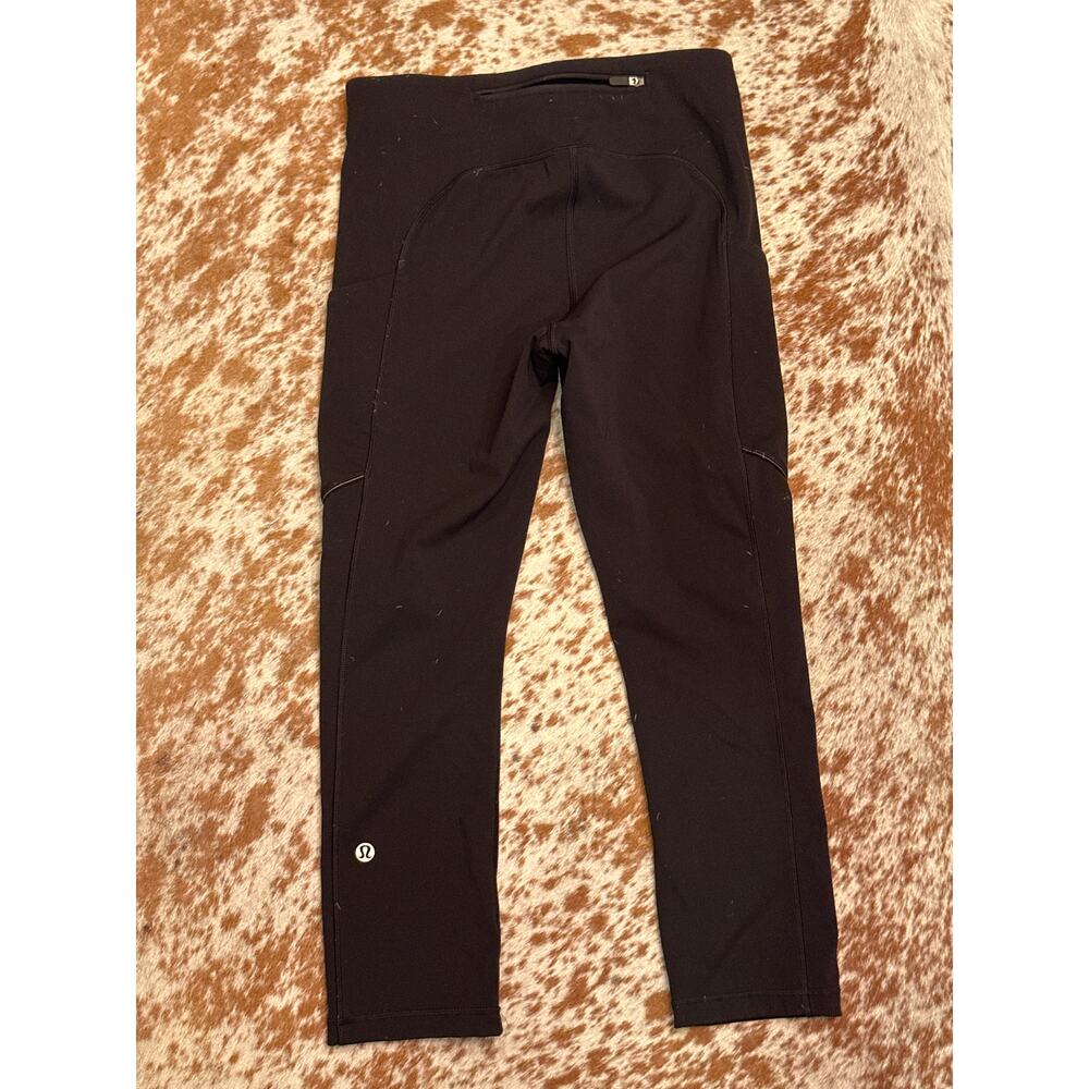 Lululemon Speed Up Crop 21" Black Luxtreme Sz 4 Hi Rise Compression